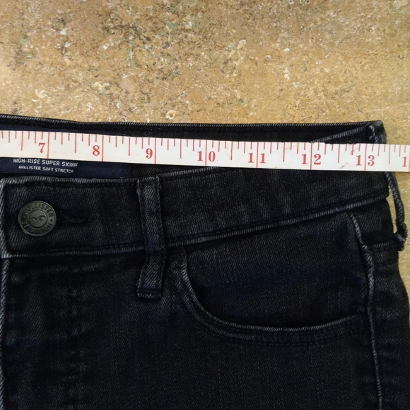 Hollister High-Rise Super Skinny Jeans Classic Stretch Black Distressed - Picture 8 of 9